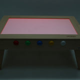 Mesa de luz con patas plegables
