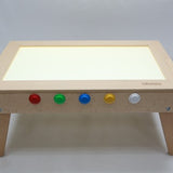Mesa de luz con patas plegables