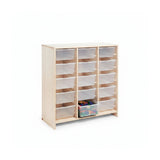 Estante escolar con cajas