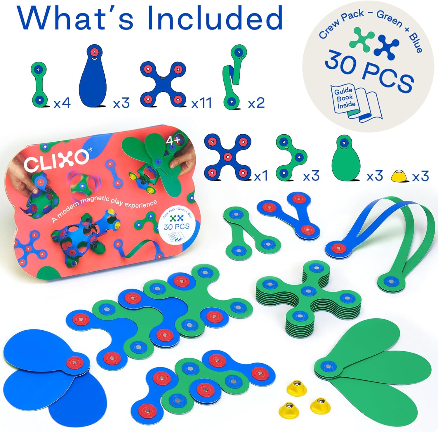 Clixo Itsy - Juguete magnético para niños, flexible, duradero, juguete de construcción magnético que aumenta la imaginación. Experiencia educativa STEM multisensorial. Ideal como juego de viaje Clixo Itsy - Juguete magnético para niños, flexible, duradero, juguete de construcción magnético que aumenta la imaginación. Experiencia educativa STEM multisensorial. Ideal como juego de viaje