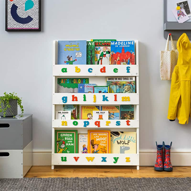 Librero Infantil ABC Blanco y Madera